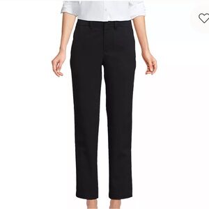 Lands’ End Women's Petite Mid Rise Classic Straight Leg Chino Ankle Pants
